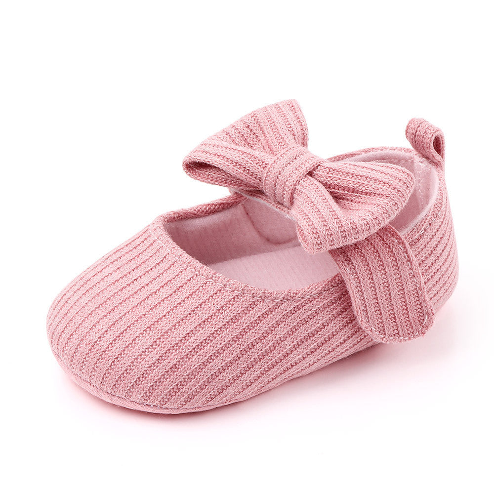 Bow Knit Baby Moccs