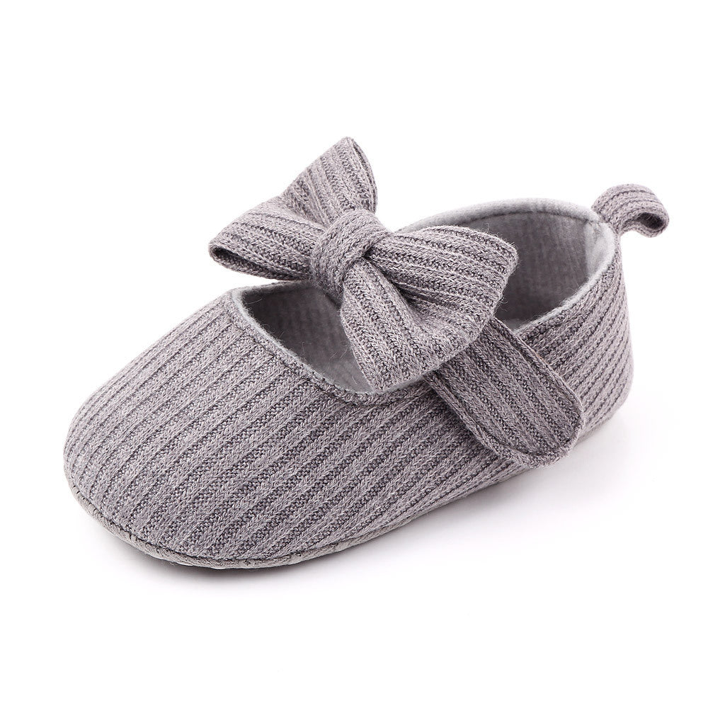 Bow Knit Baby Moccs