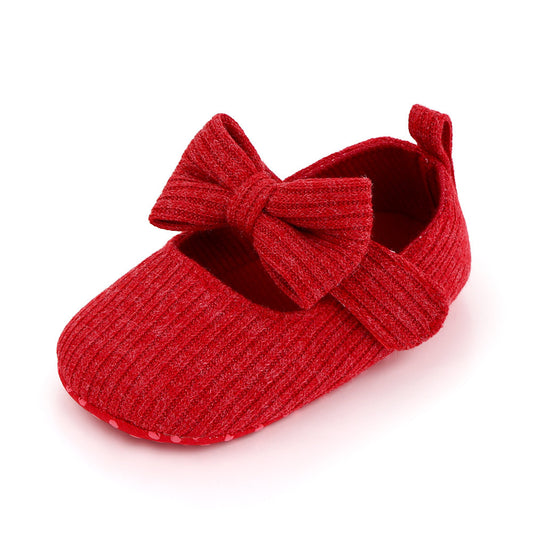 Bow Knit Baby Moccs