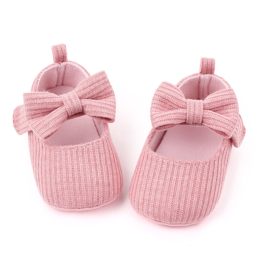Bow Knit Baby Moccs