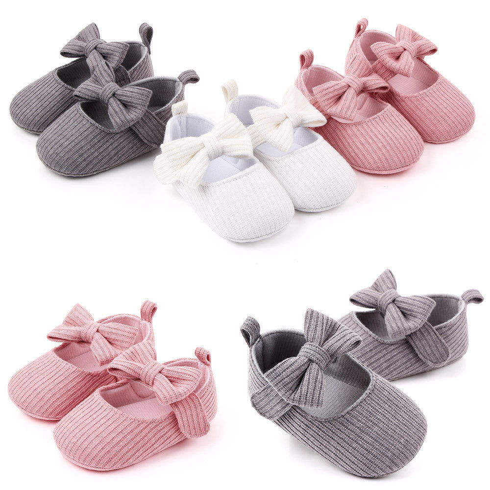 Bow Knit Baby Moccs