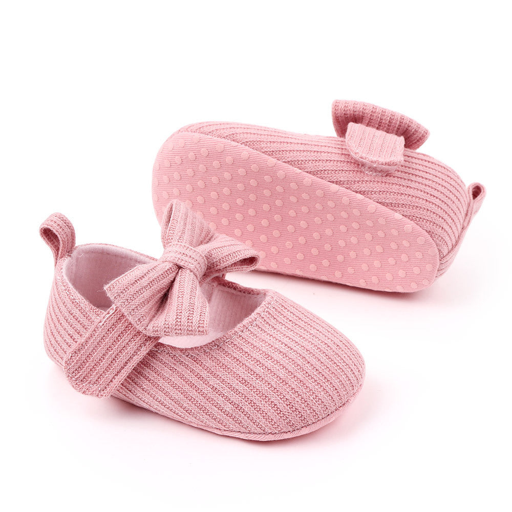 Bow Knit Baby Moccs